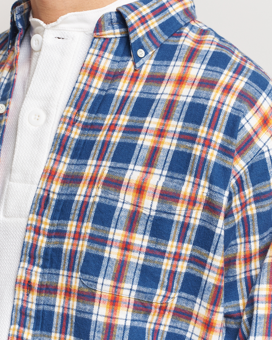 Heren | Overhemden | BEAMS PLUS | Brushed Flannel Button Down Shirt Blue