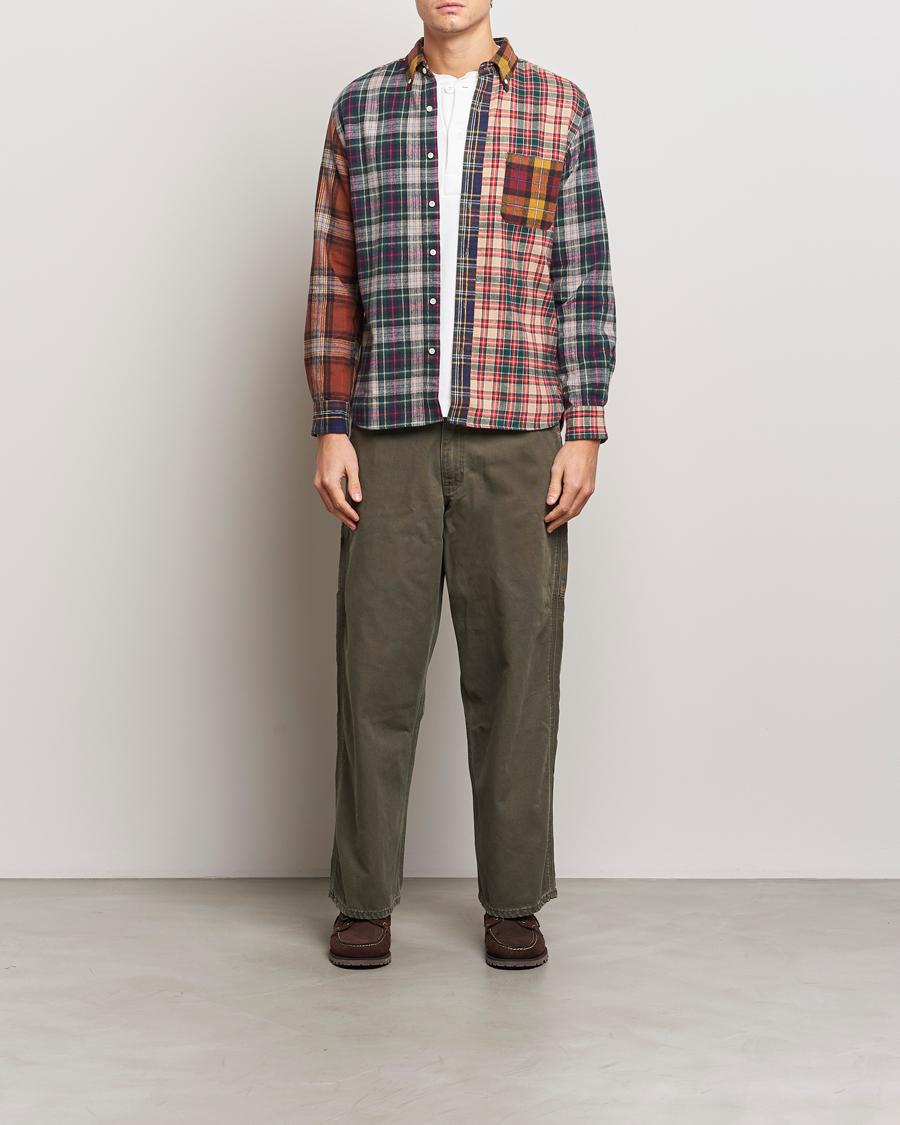 Heren | Overhemden | BEAMS PLUS | Patchwork Flannel Button Down Shirt Mustard Multi