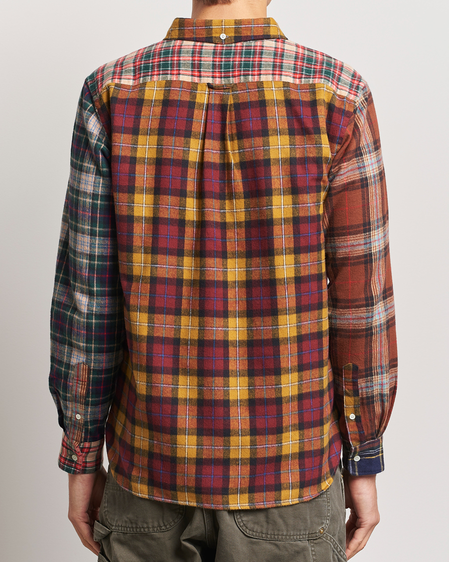 Heren | Overhemden | BEAMS PLUS | Patchwork Flannel Button Down Shirt Mustard Multi