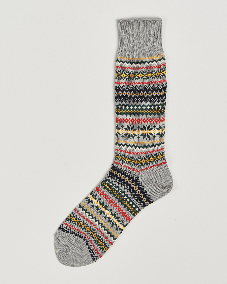 Heren | Ondergoed | BEAMS PLUS | Fair Isle Socks Grey