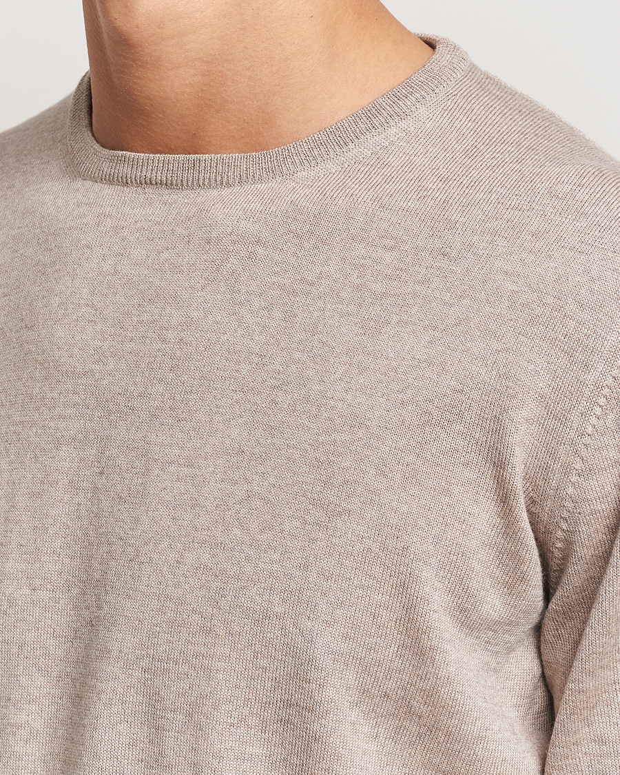 Heren | Truien | Gran Sasso | Merino Fashion Fit Crew Neck Pullover Light Beige