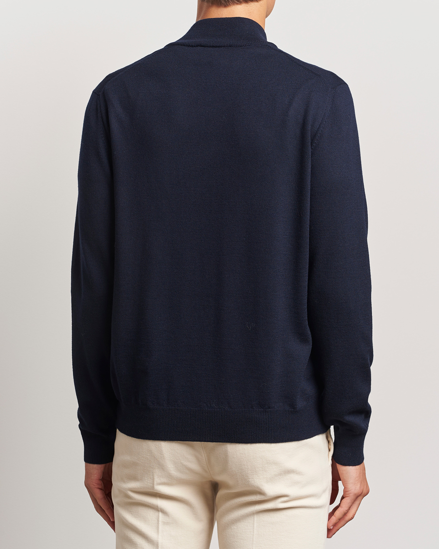 Heren | Truien | Gran Sasso | Merino Fashion Fit Half Zip Navy
