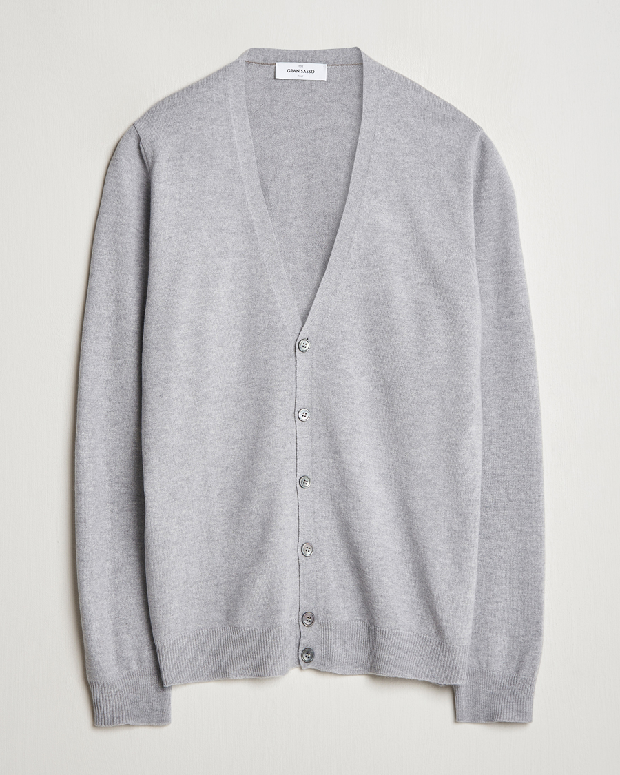 Heren | Truien | Gran Sasso | Wool/Cashmere Cardigan Light Grey