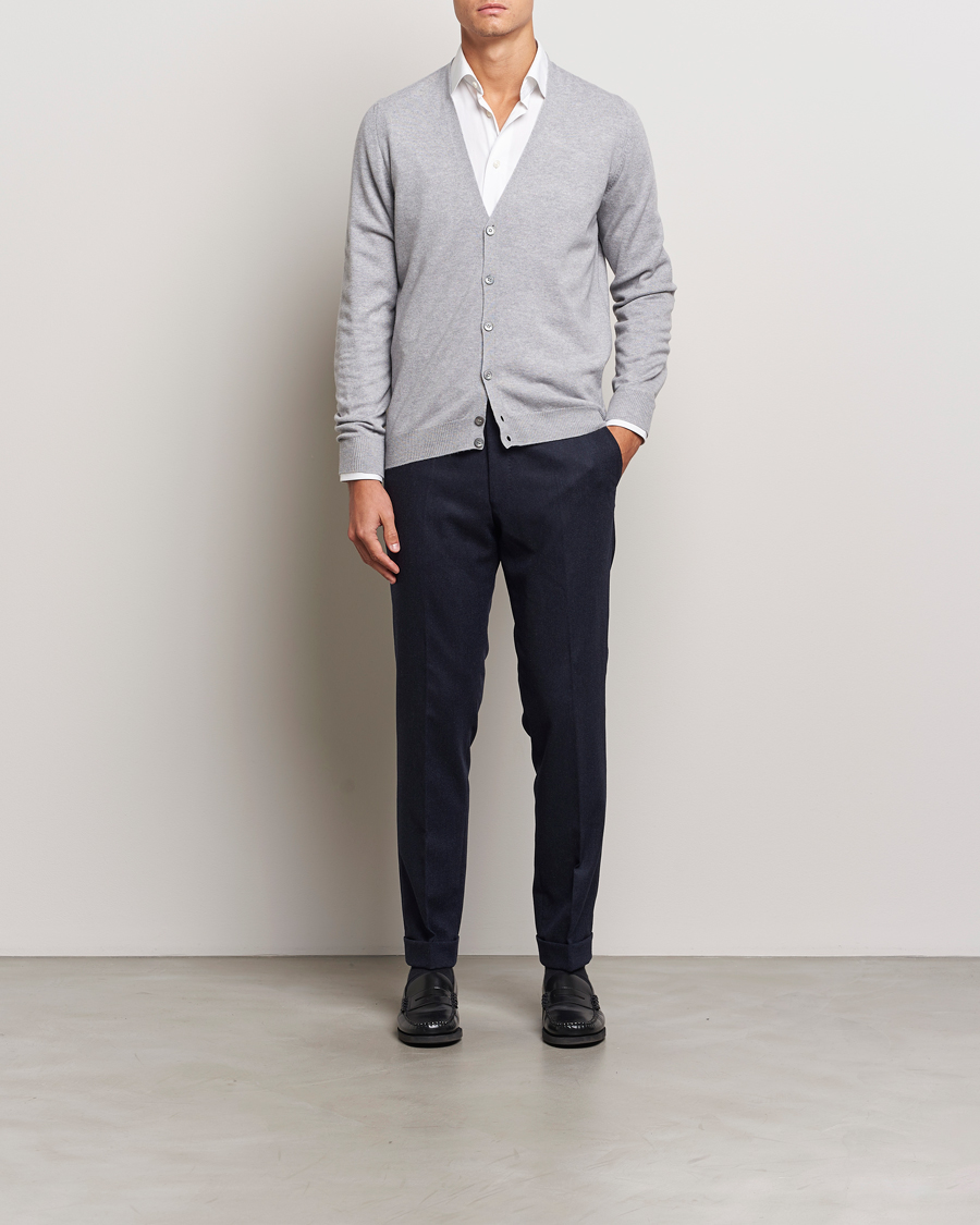 Heren | Truien | Gran Sasso | Wool/Cashmere Cardigan Light Grey