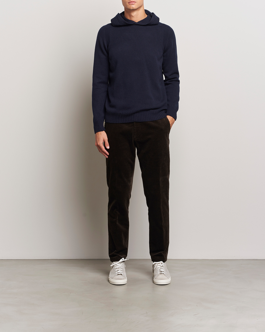 Heren | Truien | Gran Sasso | Wool Hoodie Navy