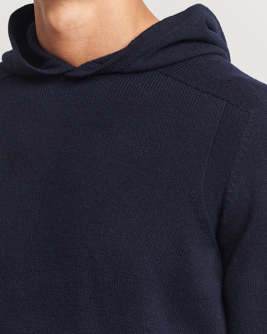 Heren | Truien | Gran Sasso | Wool Hoodie Navy