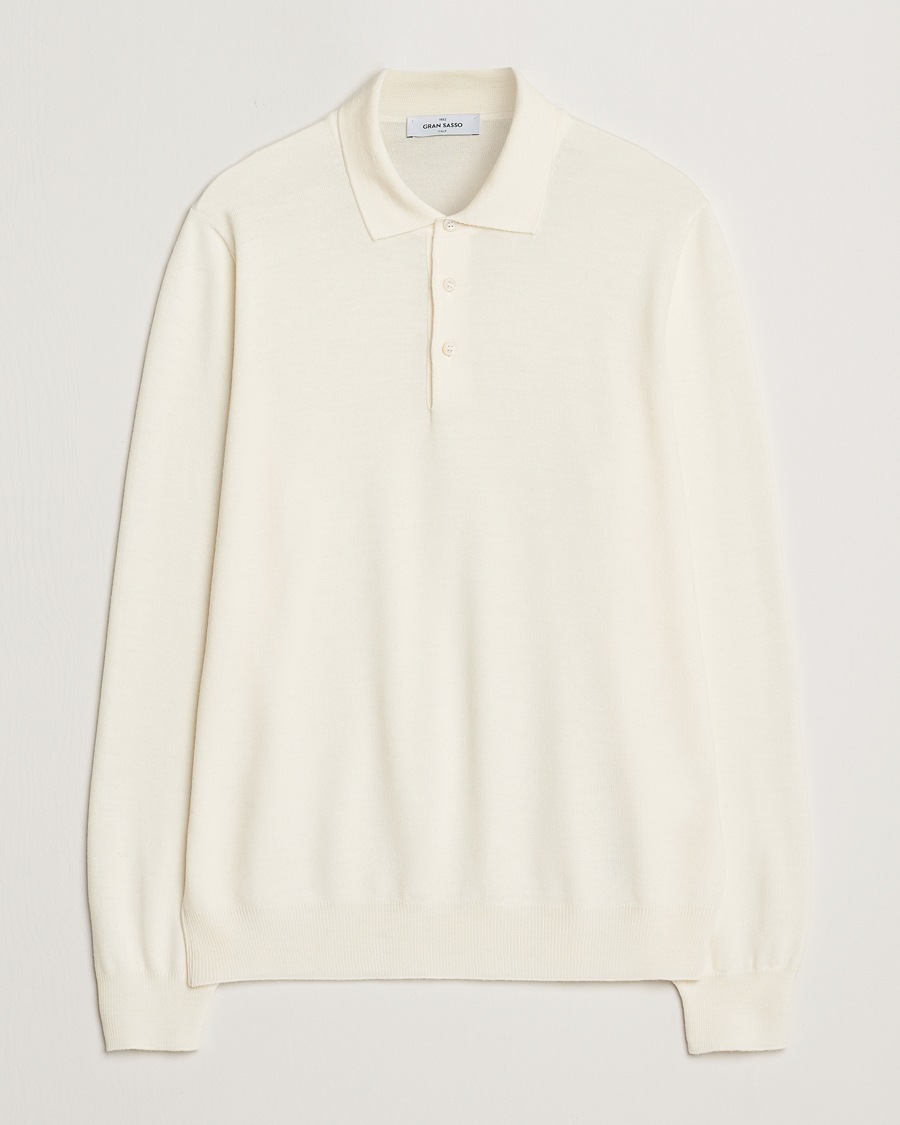 Heren | Truien | Gran Sasso | Merino Fashion Fit Polo Cream