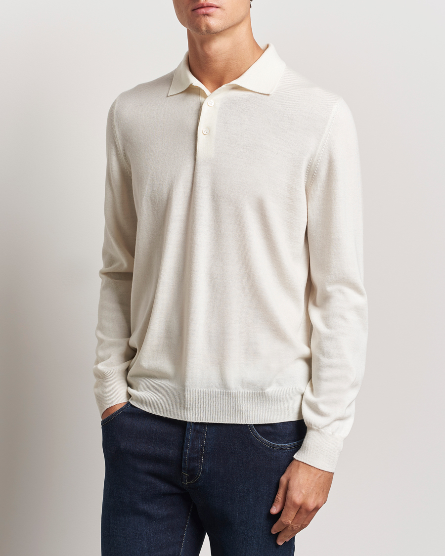 Heren | Truien | Gran Sasso | Merino Fashion Fit Polo Cream