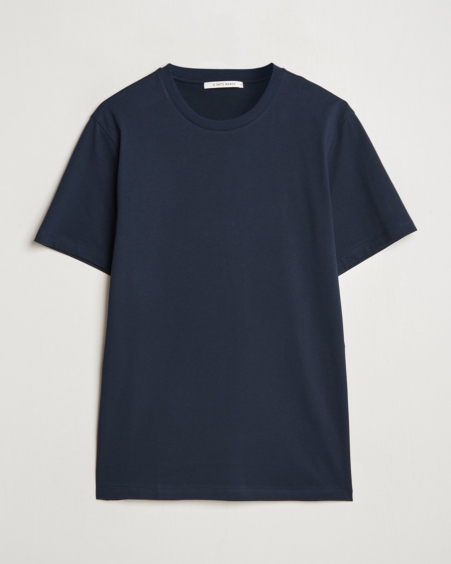 Heren | T-shirts | A Day's March | Midweight T-Shirt Navy