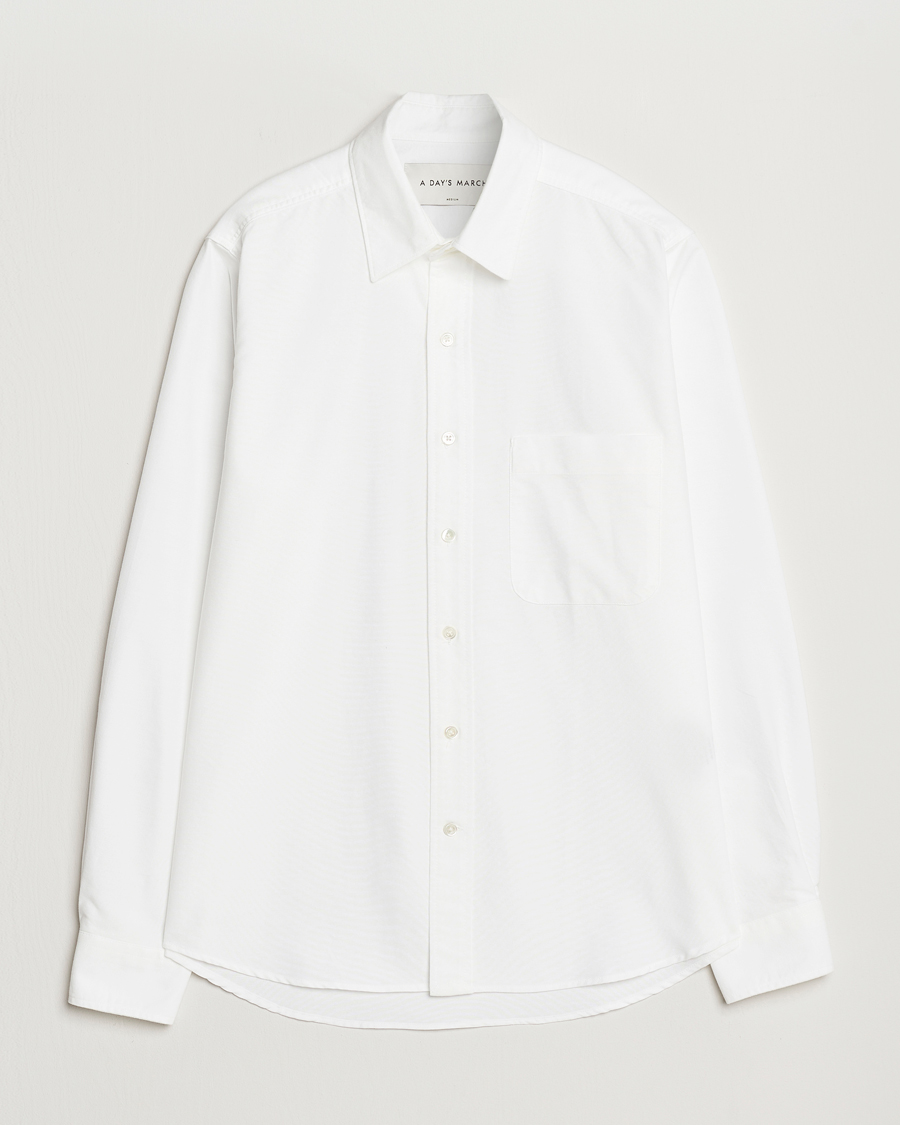 Heren | Overhemden | A Day's March | Mason Dyed Oxford Shirt White