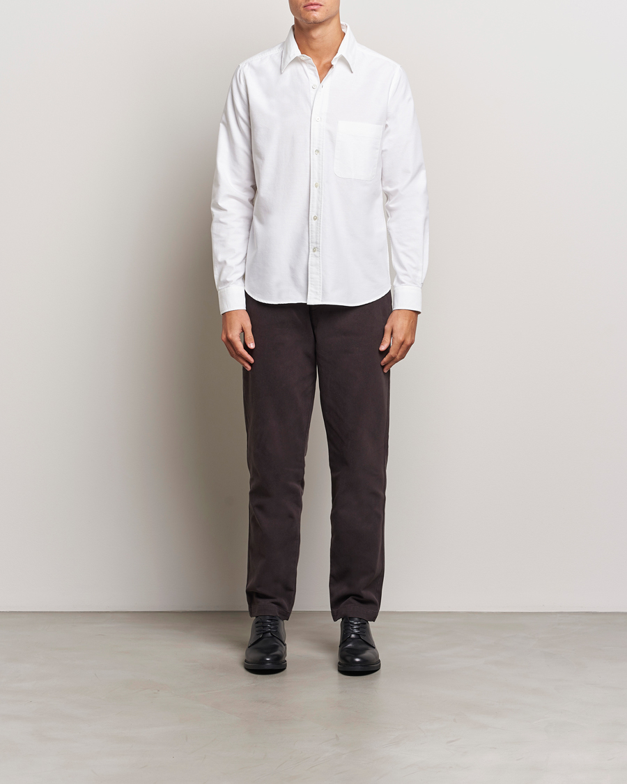 Heren | Overhemden | A Day's March | Mason Dyed Oxford Shirt White