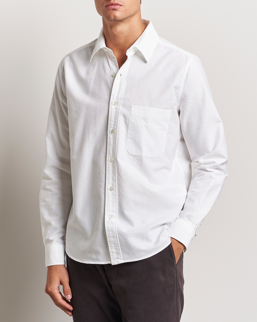 Heren | Overhemden | A Day's March | Mason Dyed Oxford Shirt White