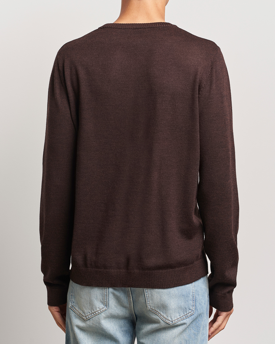 Heren | Truien | A Day's March | Alagón Merino Crew Dark Brown