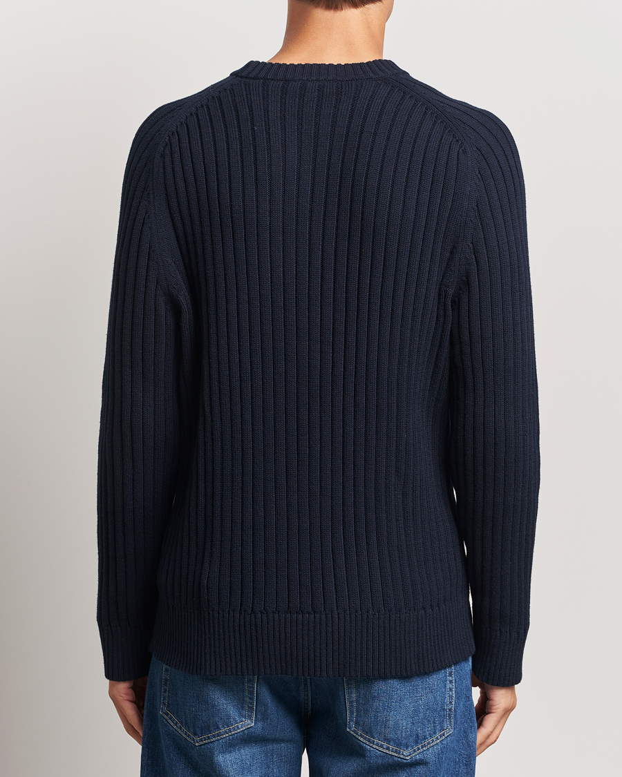 Heren | Truien | A Day's March | Elmer Cotton Knit Sweater Navy