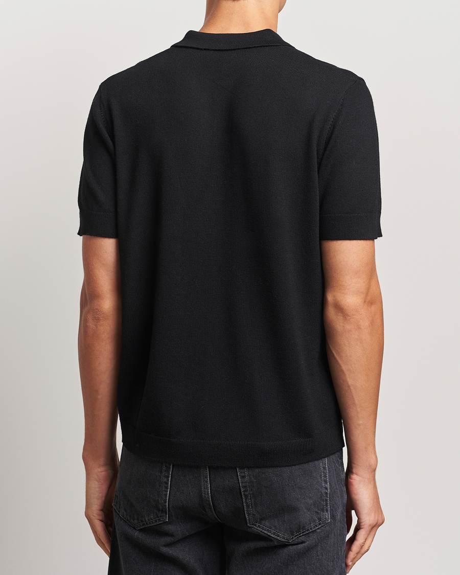 Heren | Polo's | A Day's March | Rosehall Short Sleeve Merino Polo Black