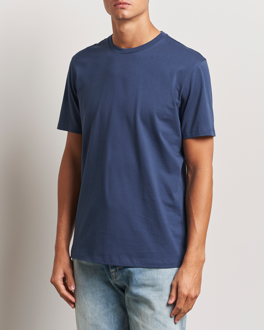 Heren | T-shirts | A Day's March | Midweight T-Shirt Brewers Blue