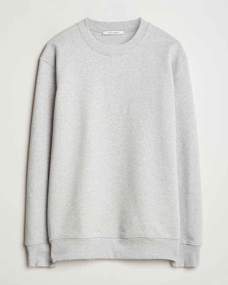 Heren | Truien | A Day's March | Etienne Sweatshirt Grey Melange