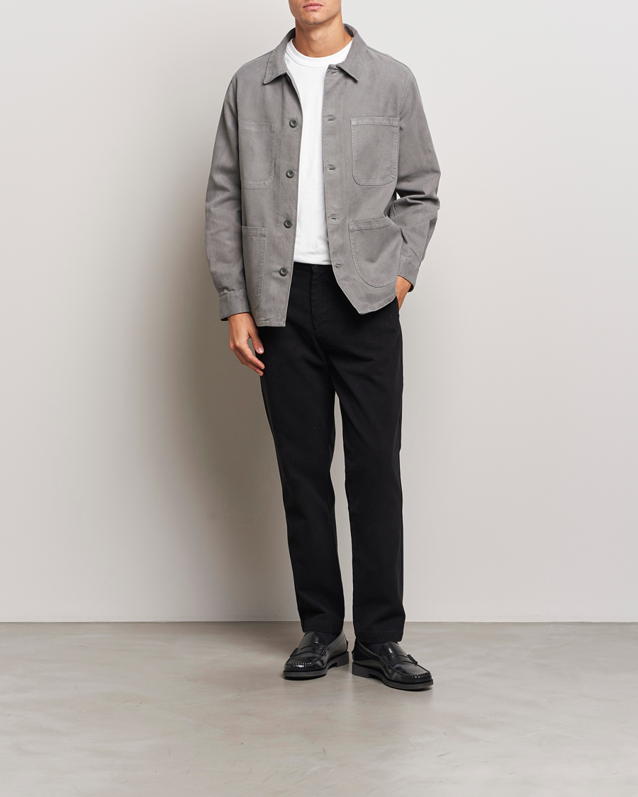 Heren | Overhemden | A Day's March | Algot Cotton Lyocell Overshirt Grey
