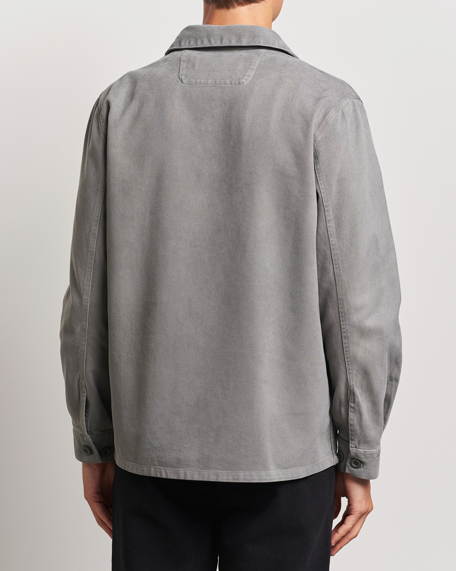 Heren | Overhemden | A Day's March | Algot Cotton Lyocell Overshirt Grey