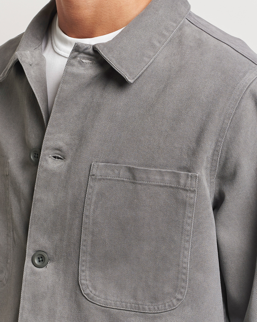 Heren | Overhemden | A Day's March | Algot Cotton Lyocell Overshirt Grey