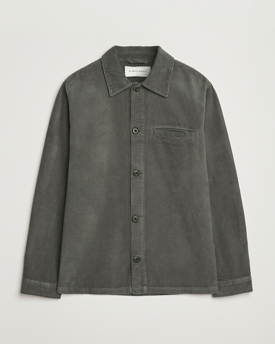 Heren | Overhemden | A Day's March | Telford Corduroy Overshirt Olive