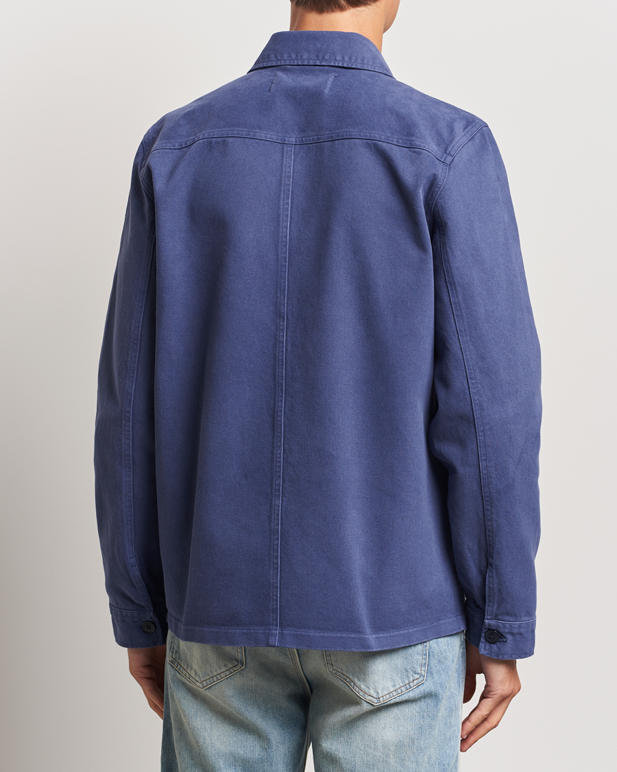 Heren | Overhemden | A Day's March | Patch Pocket Sturdy Twill Overshirt Brewers Blue