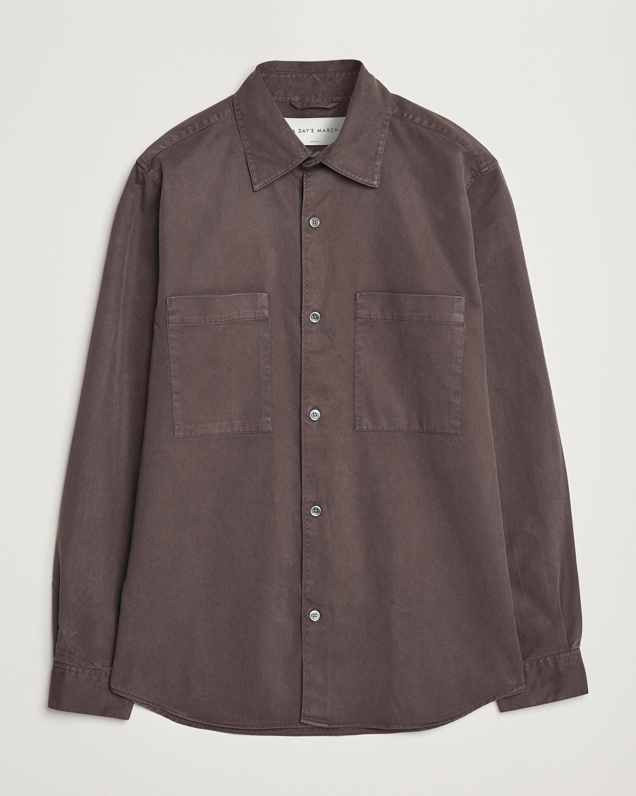 Heren | Overhemden | A Day's March | Farleigh Lyocell Shirt Chocolate