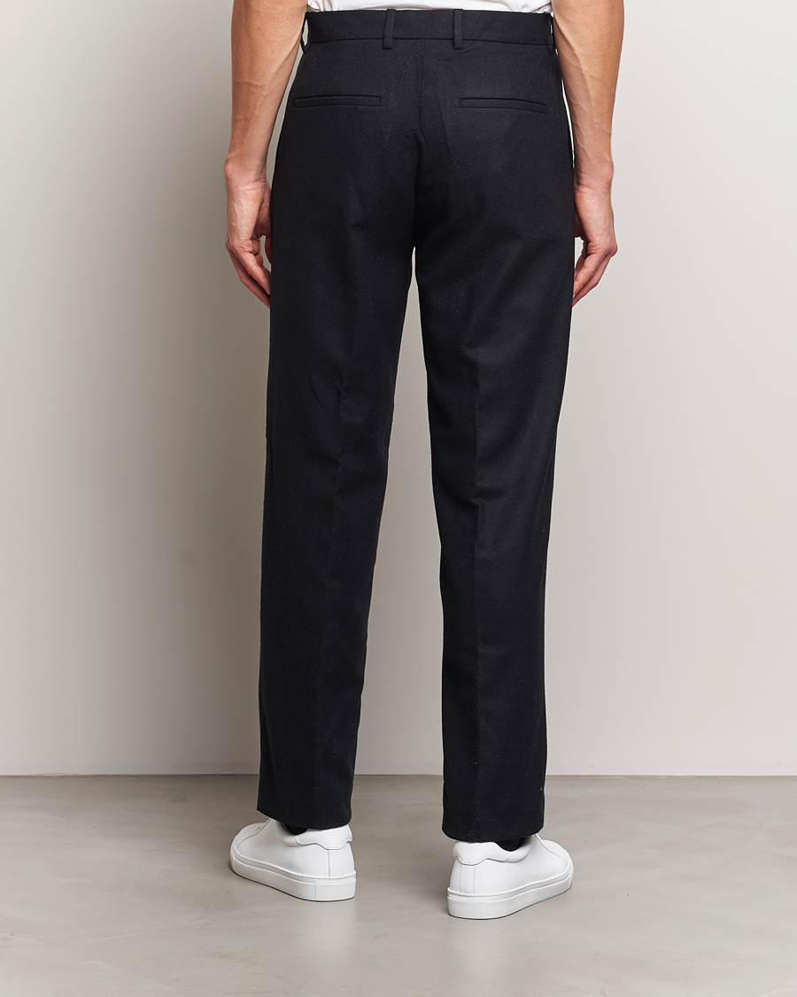 Heren | Broeken | A Day's March | Gairloch Relaxed Wool Trousers Black