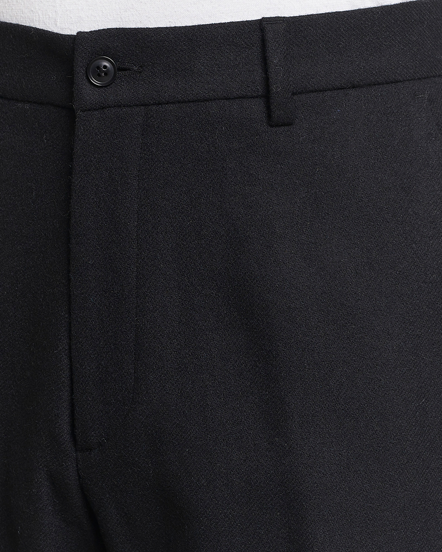 Heren | Broeken | A Day's March | Gairloch Relaxed Wool Trousers Black