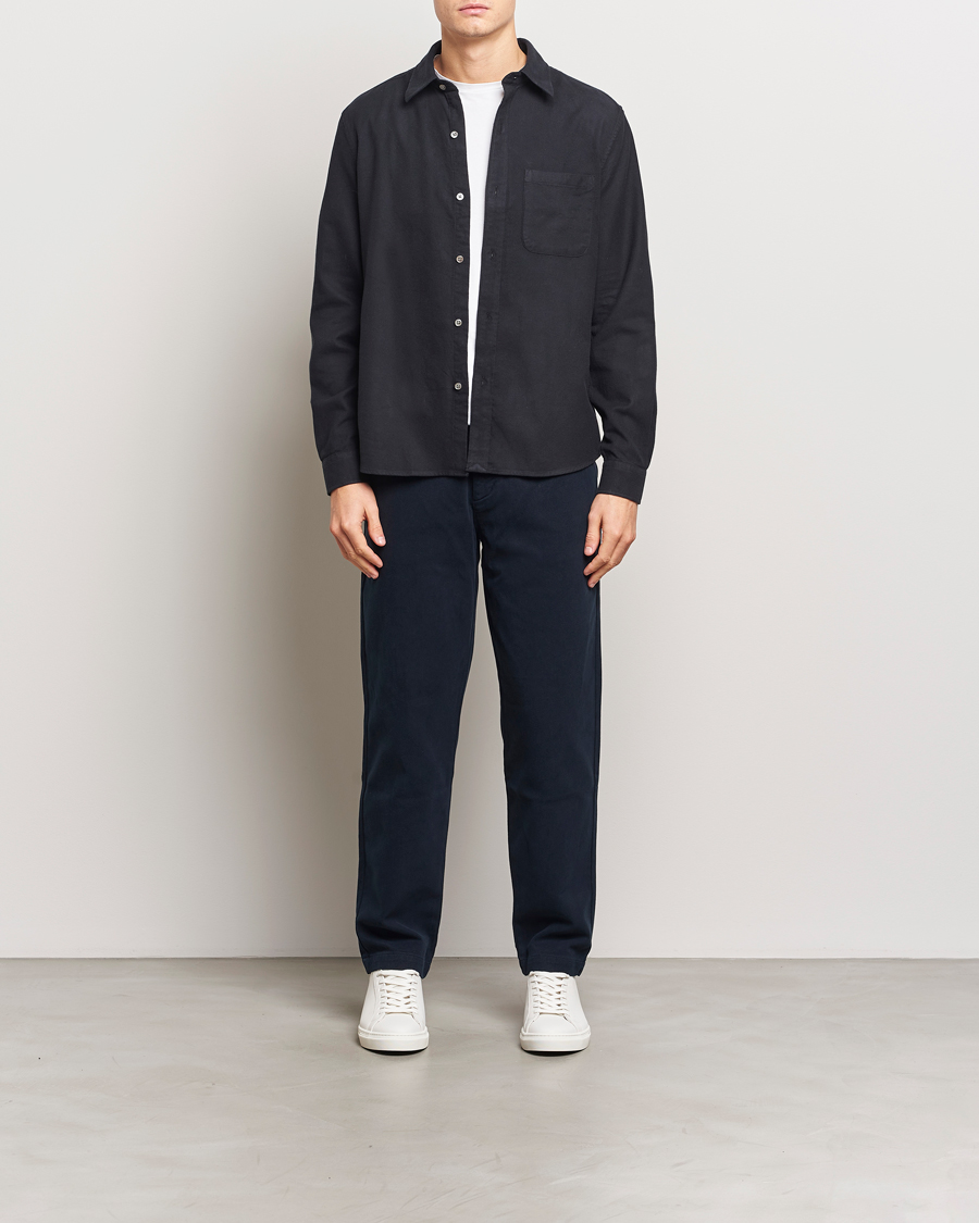 Heren | Overhemden | A Day's March | Newark Flannel Shirt Black