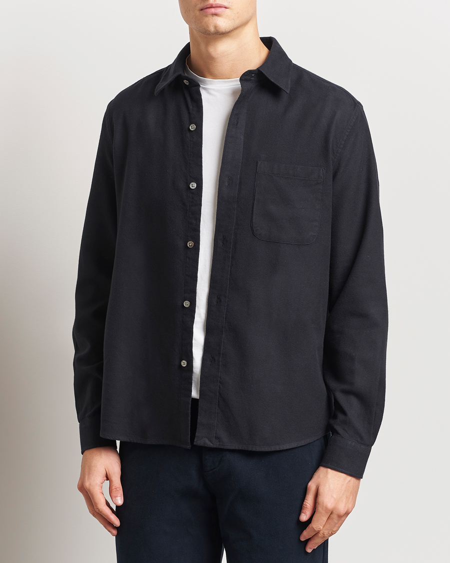 Heren | Overhemden | A Day's March | Newark Flannel Shirt Black