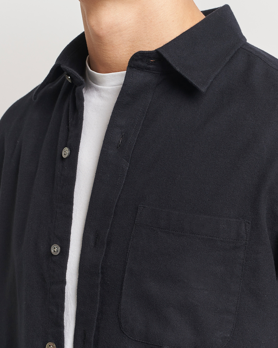 Heren | Overhemden | A Day's March | Newark Flannel Shirt Black