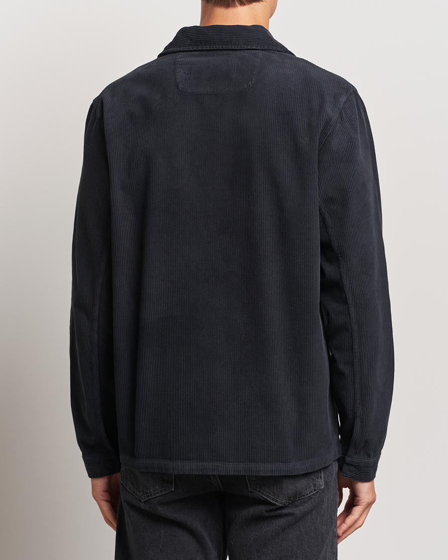 Heren | Overhemden | A Day's March | Fraser Zip Corduroy Overshirt Black