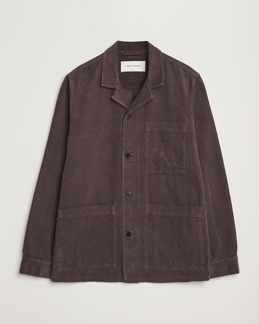 Heren | Overhemden | A Day's March | Banagher Corduroy Overshirt Chocolate