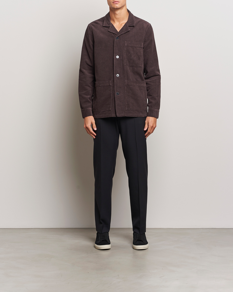 Heren | Overhemden | A Day's March | Banagher Corduroy Overshirt Chocolate
