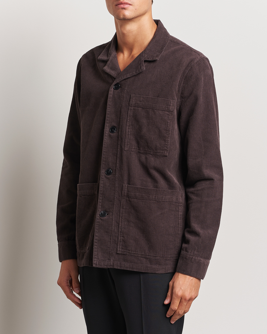Heren | Overhemden | A Day's March | Banagher Corduroy Overshirt Chocolate
