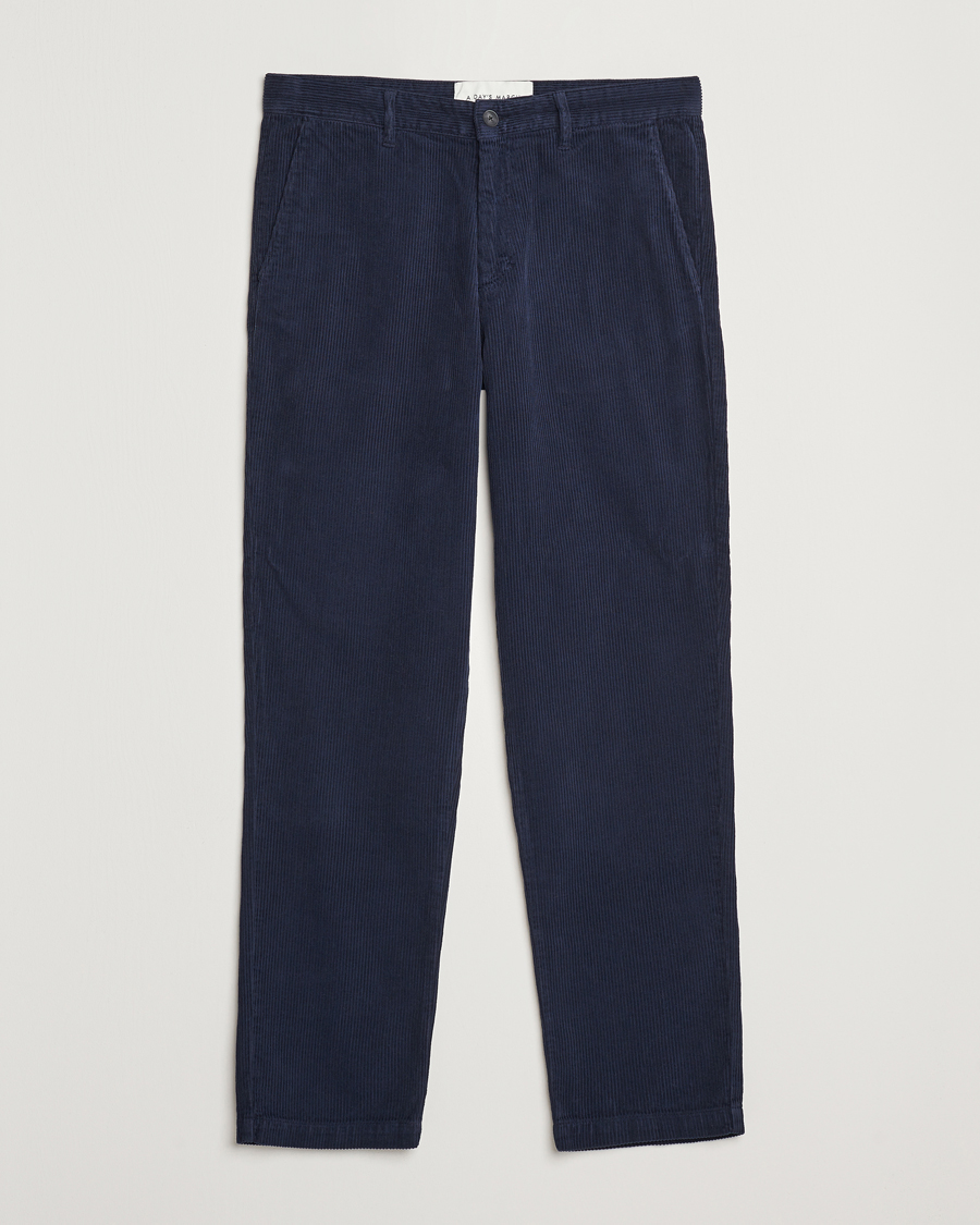 Heren | Broeken | A Day's March | Miller Corduroy Trousers Navy