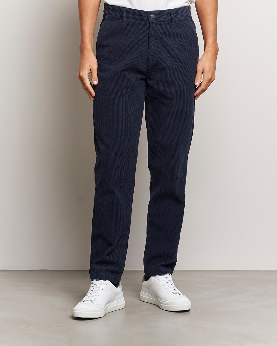 Heren | Broeken | A Day's March | Miller Corduroy Trousers Navy