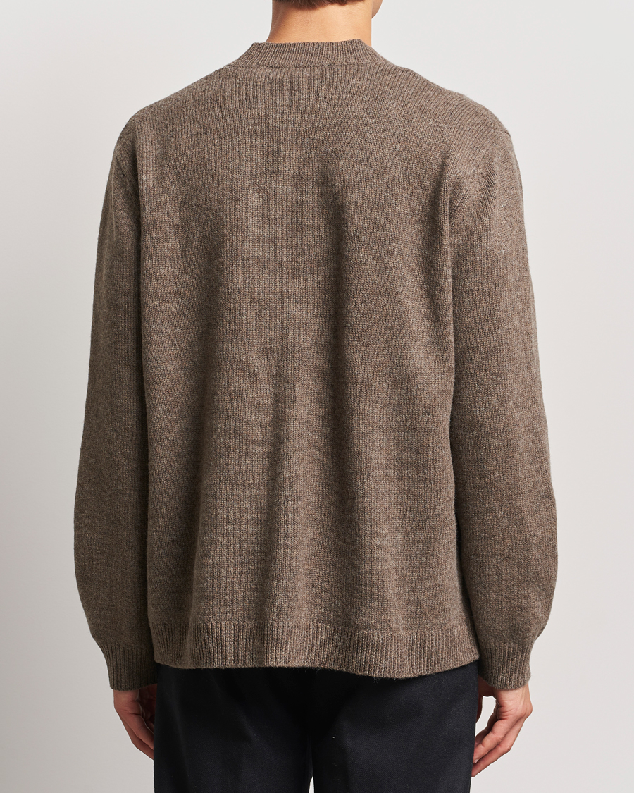 Heren | Truien | A Day's March | Jarrow Lambswool Cardigan Dark Taupe