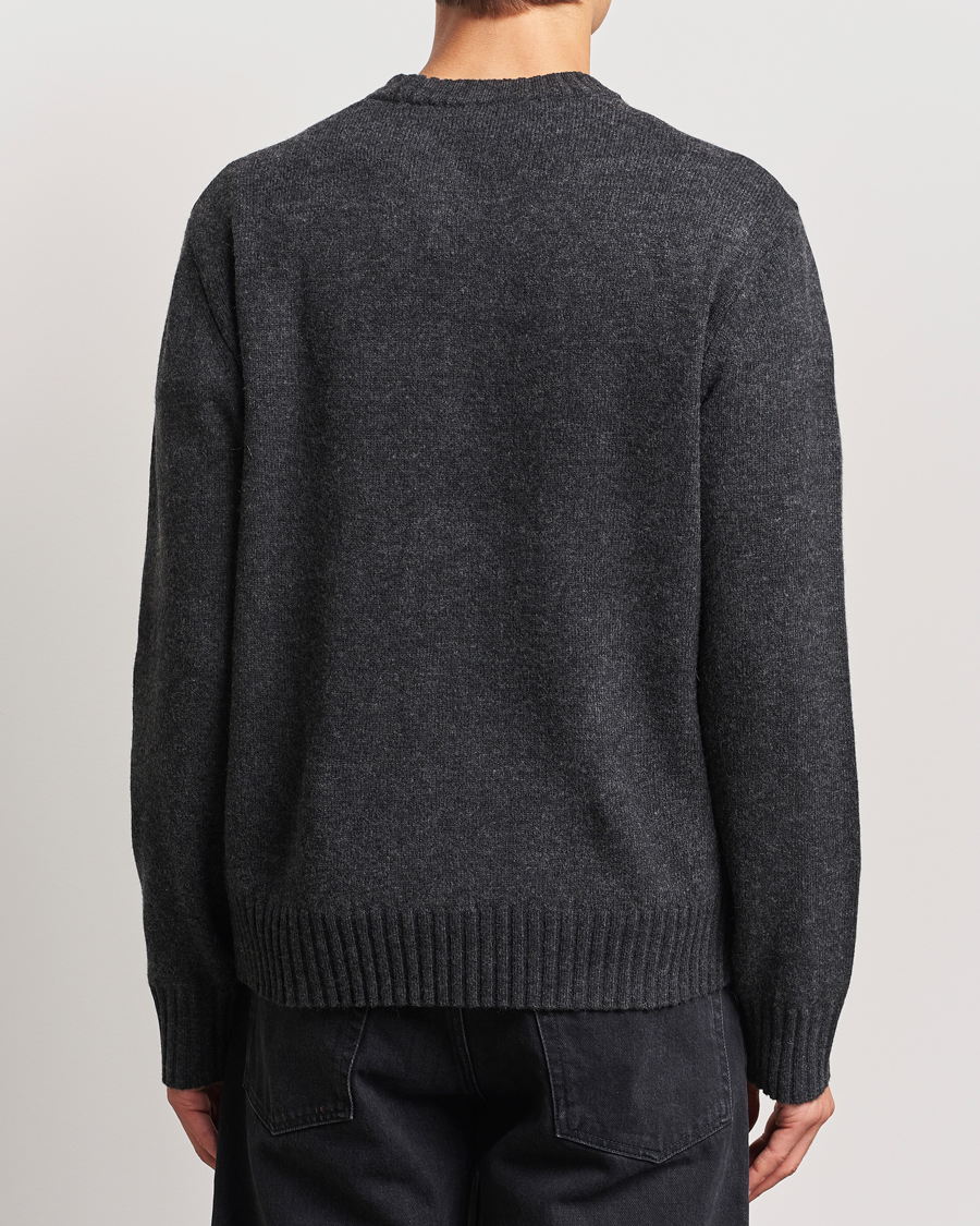 Heren | Truien | A Day's March | Marlow Lambswool Crew Black Melange