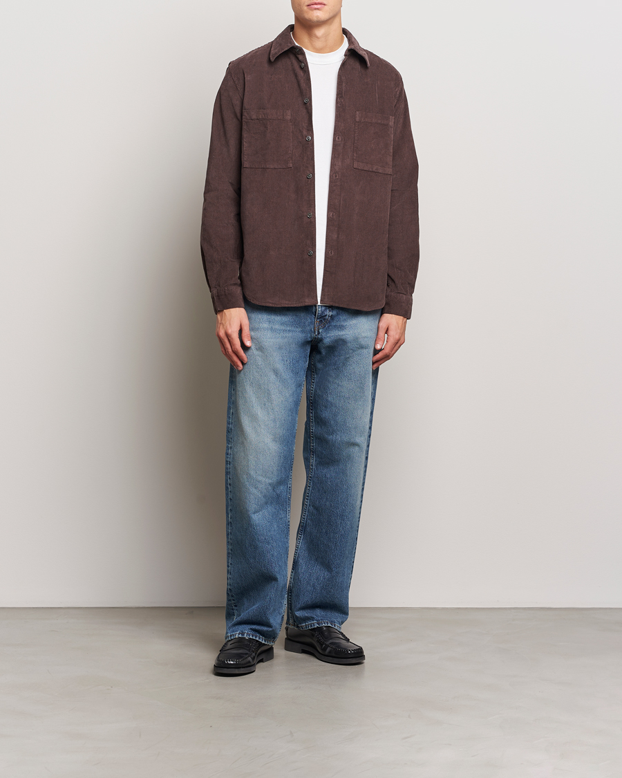 Heren | Overhemden | A Day's March | Denver Corduroy Shirt Chocolate