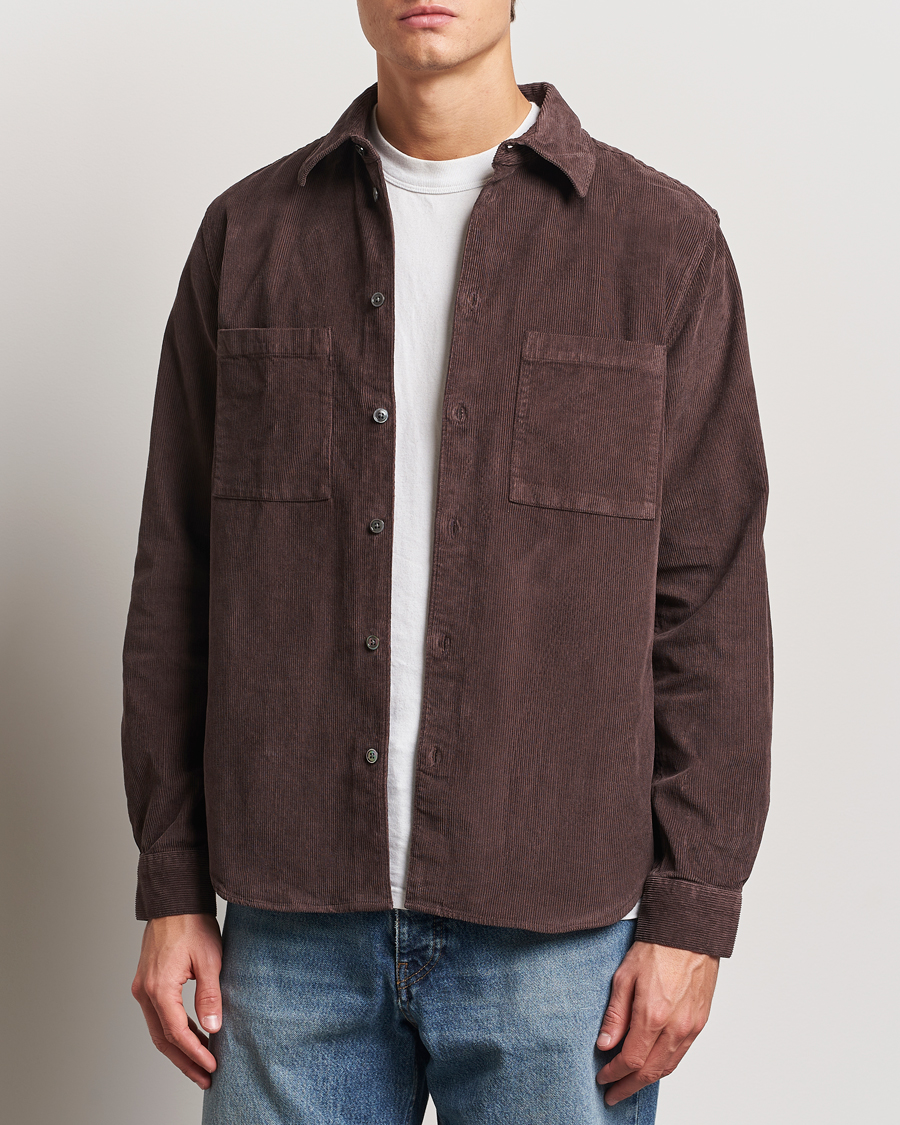 Heren | Overhemden | A Day's March | Denver Corduroy Shirt Chocolate