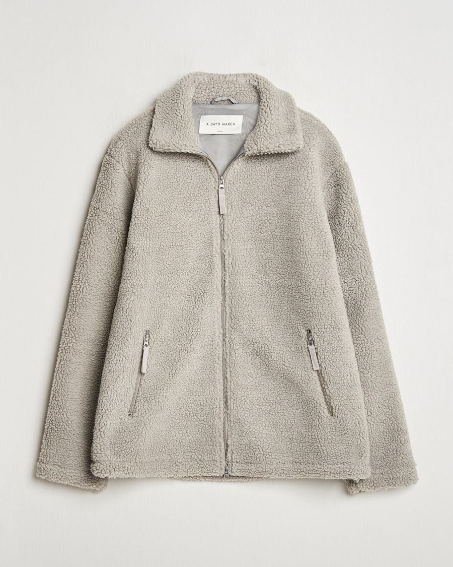 Sherpa jacket grey on sale