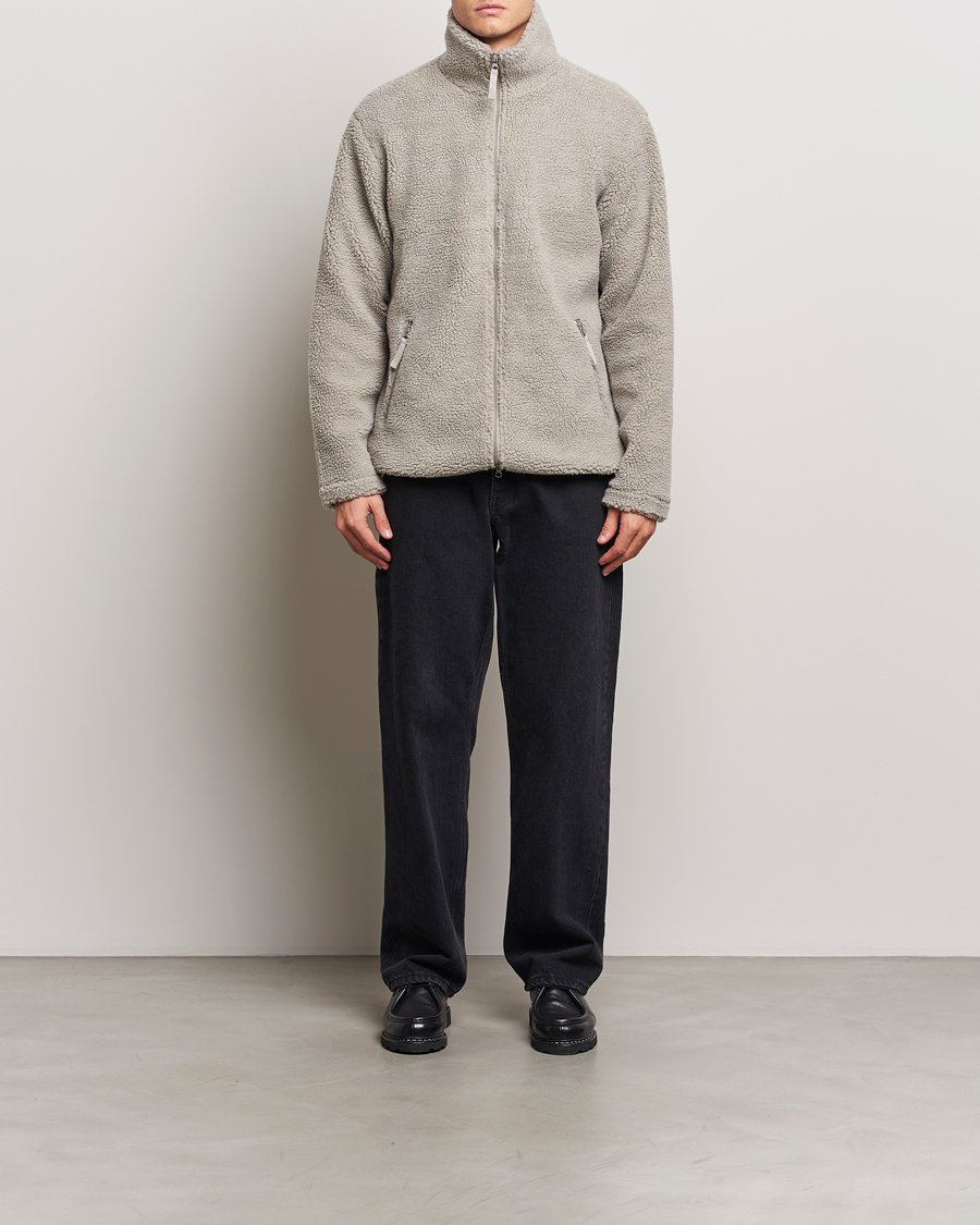 Heren | Truien | A Day's March | Acton Pile Fleece Jacket Grey