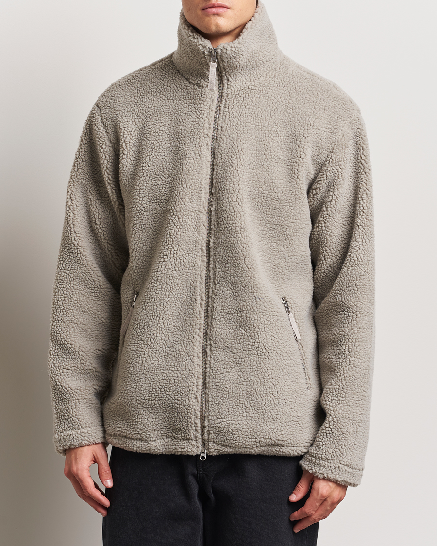 Heren | Truien | A Day's March | Acton Pile Fleece Jacket Grey