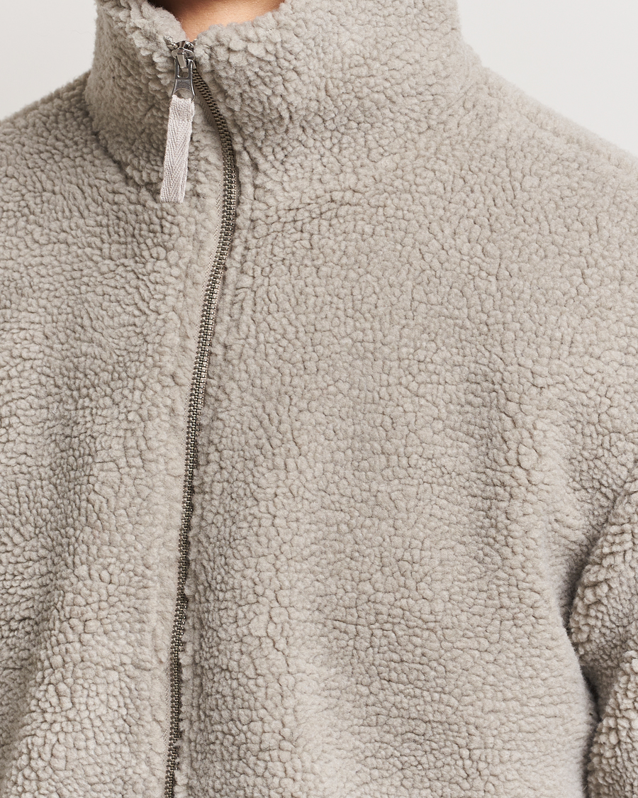 Heren | Truien | A Day's March | Acton Pile Fleece Jacket Grey
