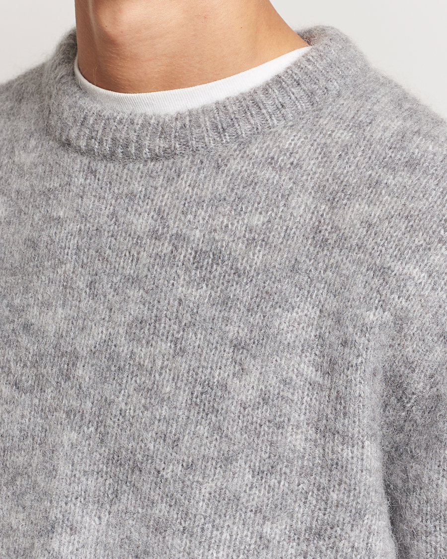 Heren | Truien | A Day's March | Tietar Mohair Sweater Grey Melange