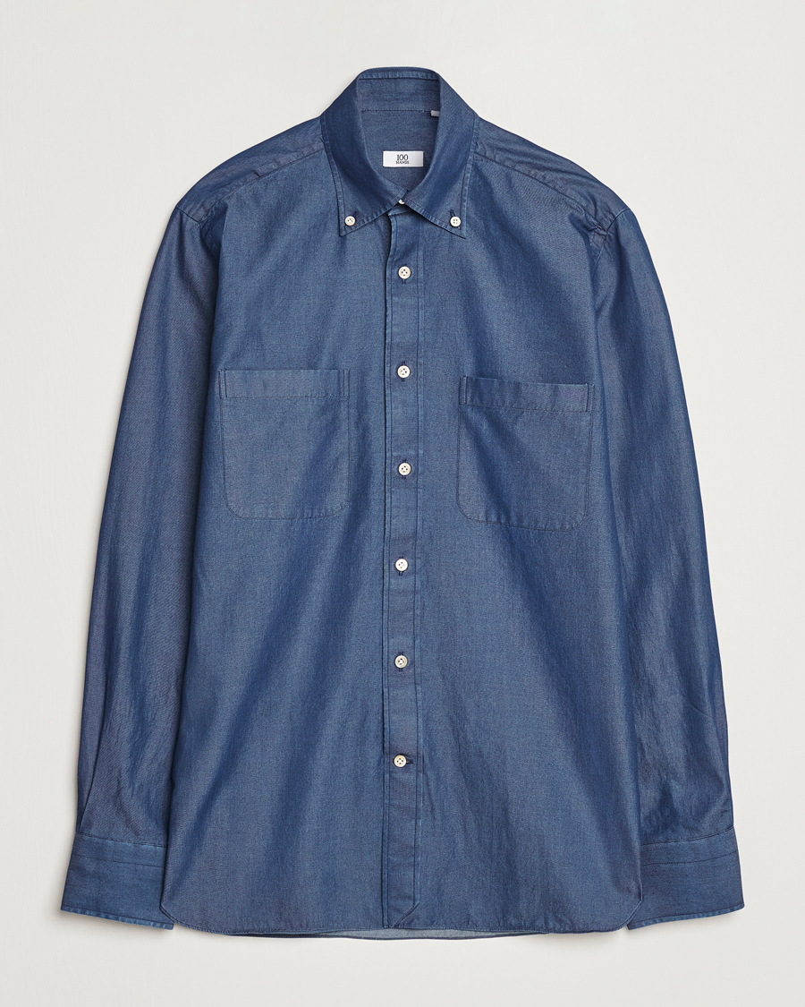 Heren | Overhemden | 100Hands | Beverly Bata Wash Denim Shirt Blue