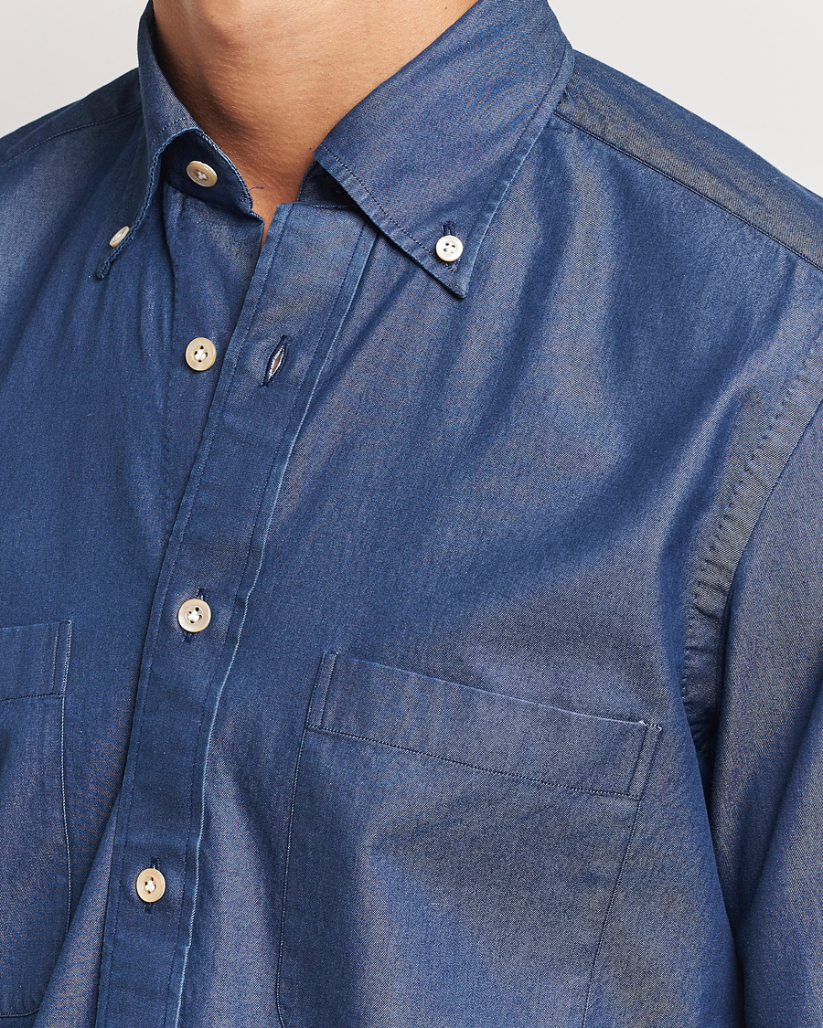 Heren | Overhemden | 100Hands | Beverly Bata Wash Denim Shirt Blue