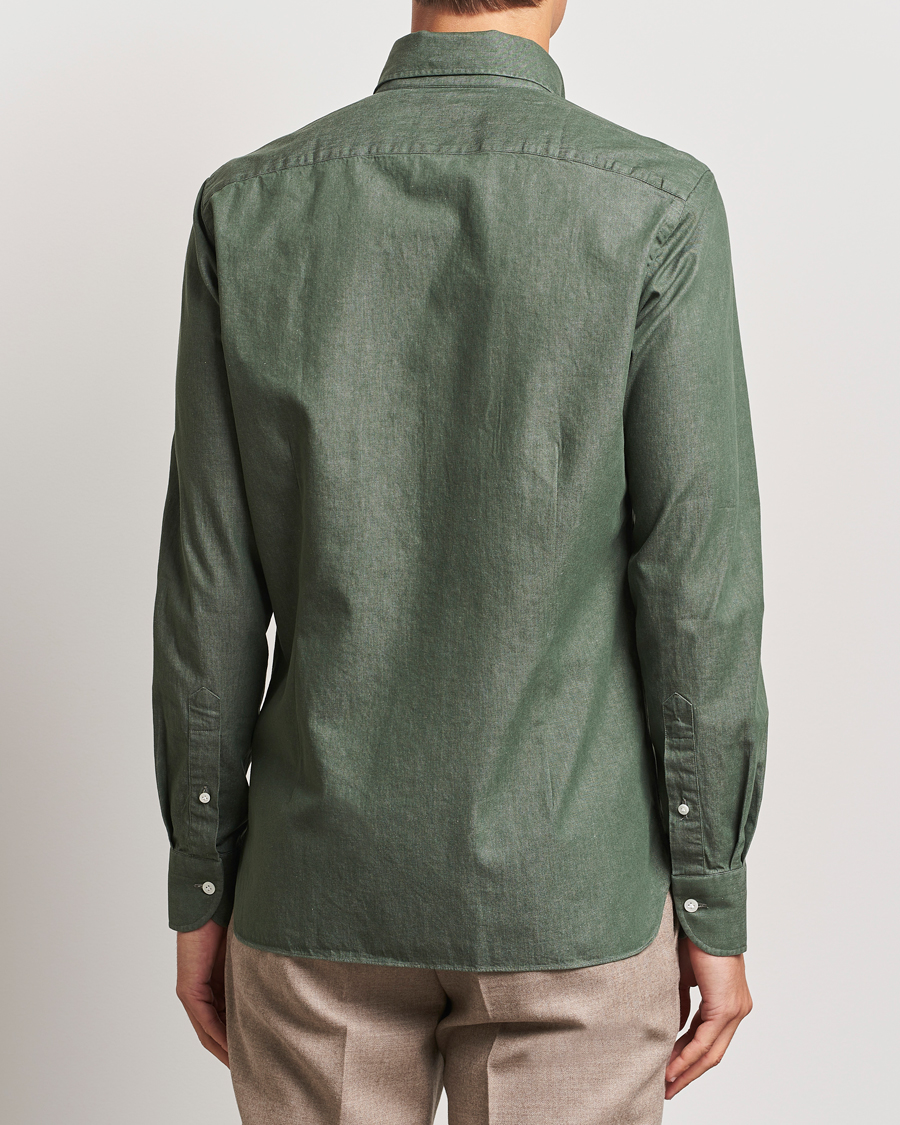 Heren | Overhemden | 100Hands | Button Down Denim Shirt Sage Green